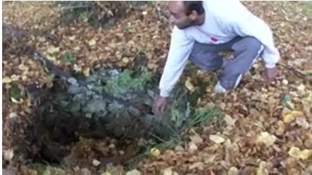 V této studni byl pejsek nalezen.